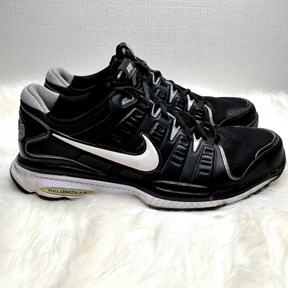 Nike full length Air Running Sneaker shoes Black White Size 12 sparQ